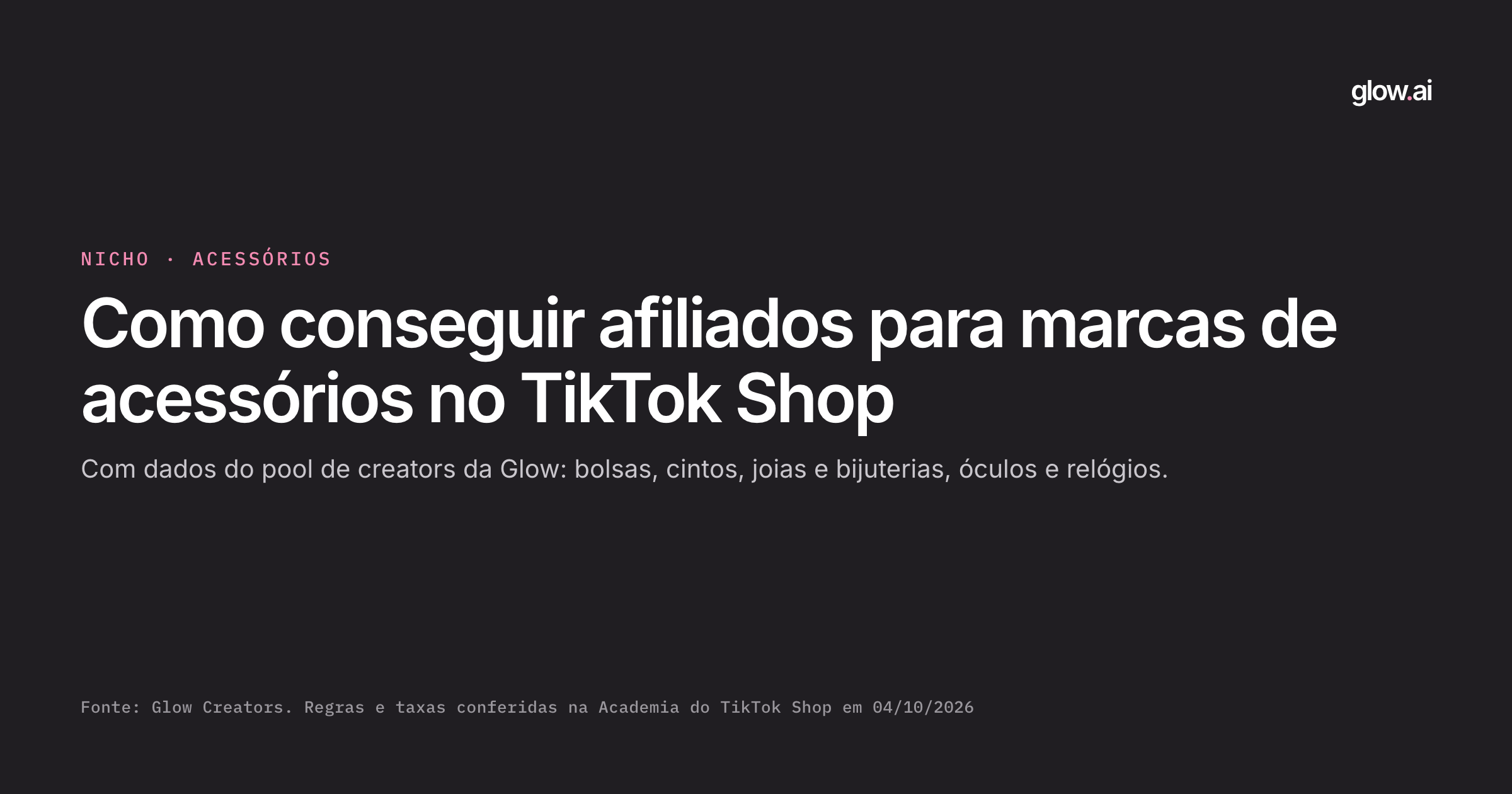 Capa: Afiliados para marcas de acessórios no TikTok Shop