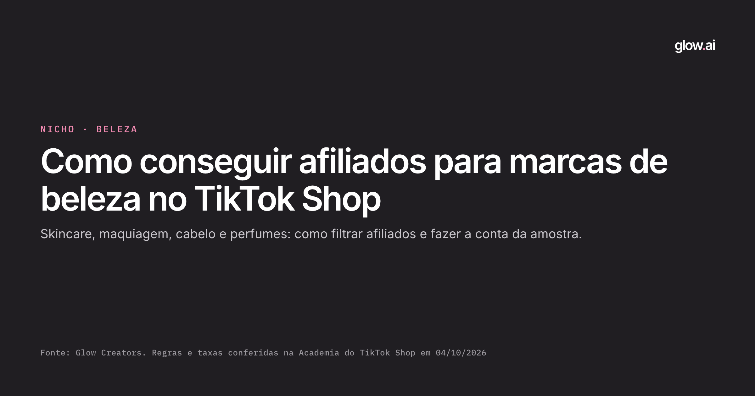 Capa: Afiliados para marcas de beleza no TikTok Shop