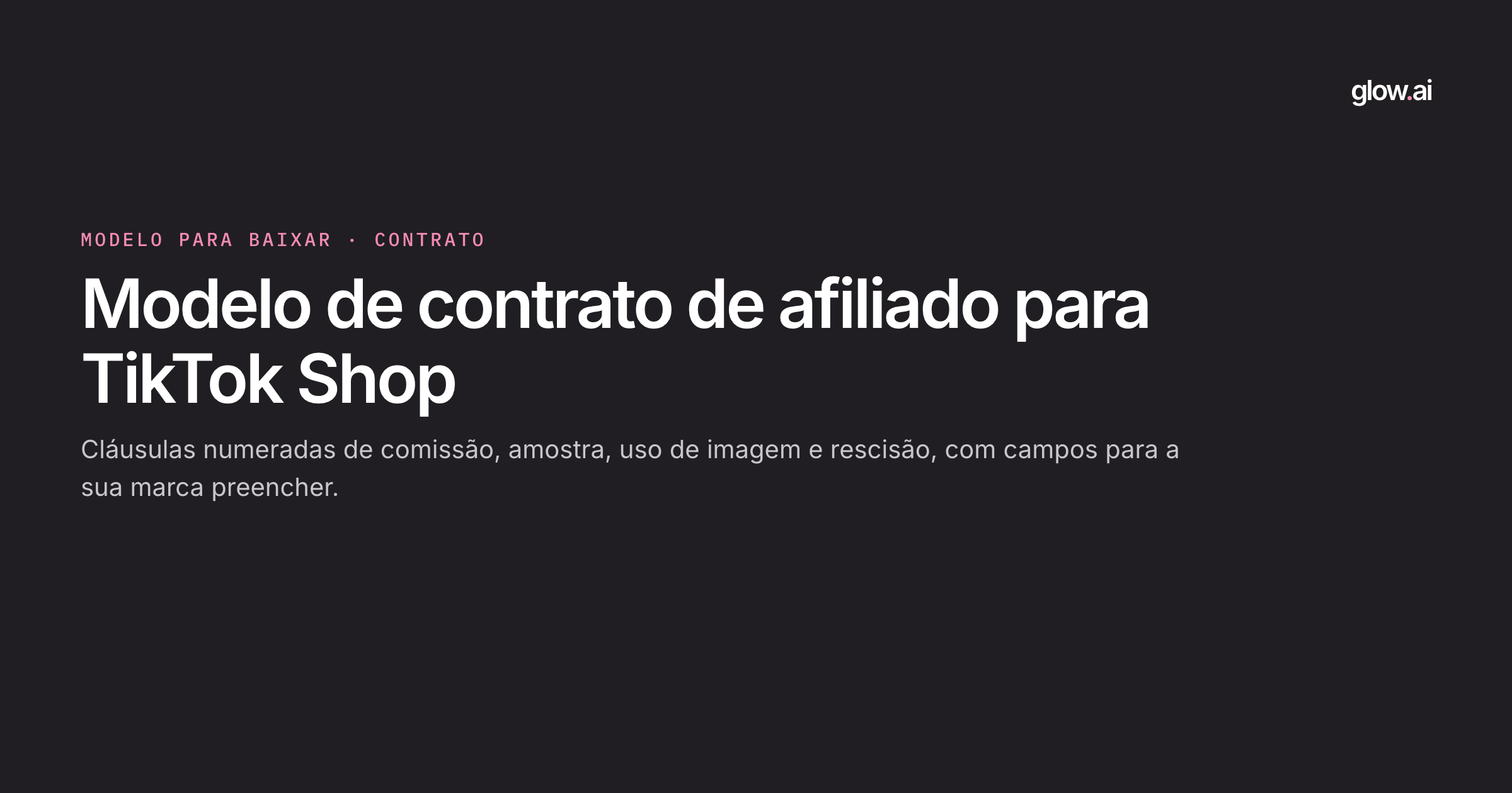 Capa: Modelo de contrato de afiliado para TikTok Shop