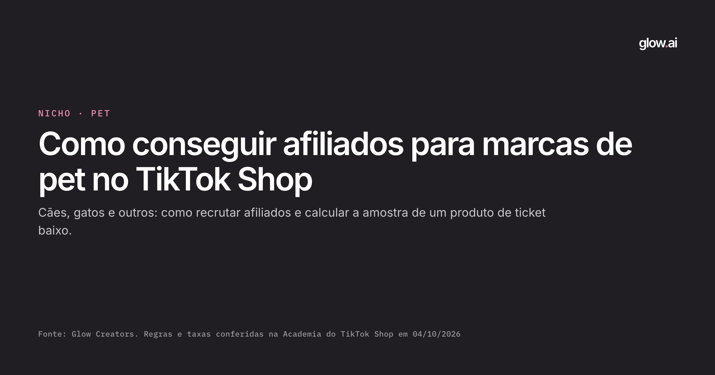 Capa: Como conseguir afiliados para marcas de pet no TikTok Shop