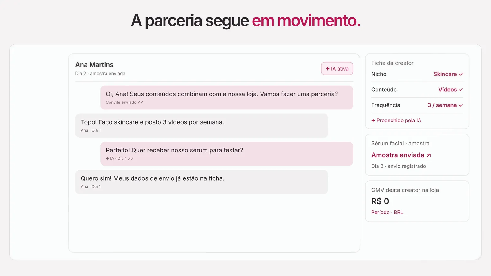 Tu producto solo se envía a creadores que cumplen tus criterios